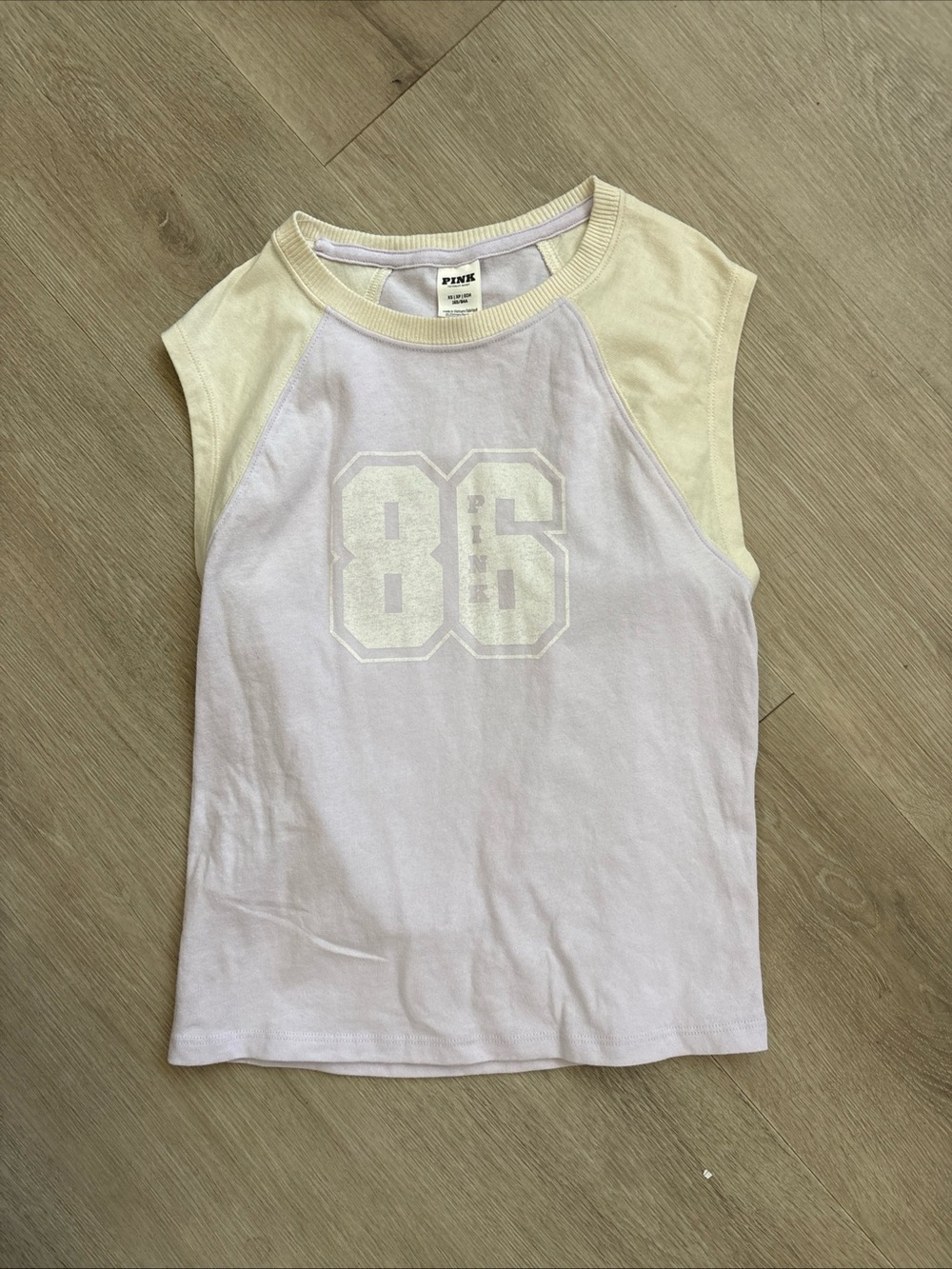 NWT Pink Retro Cotton Muscle tank Top Size XS in Purple Whisper